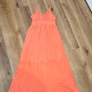 Elegant Coral Maxi Dress